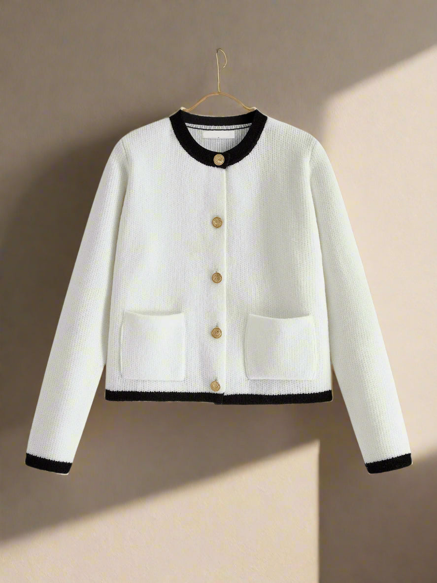 Damen Cardigan mit Knöpfen im Old-Money-Stil