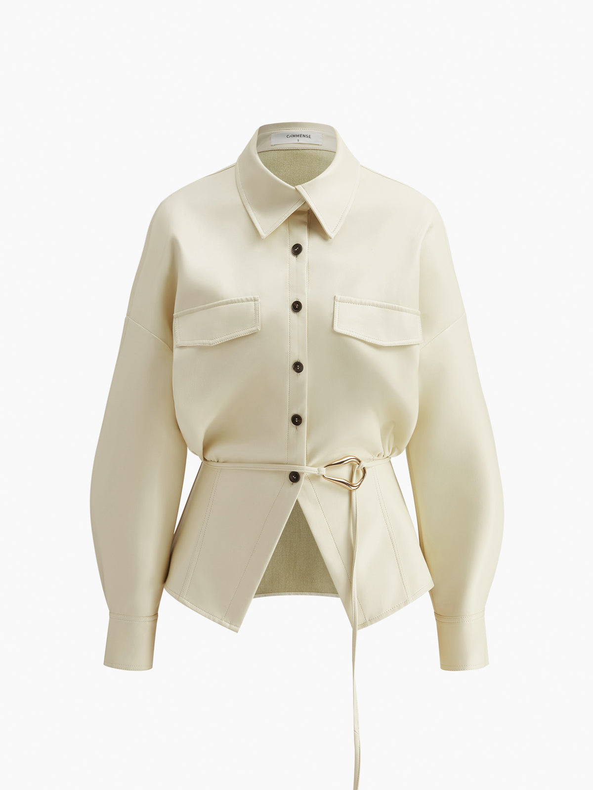 Fudus Polohemd aus Kunstleder ohne Gürtel