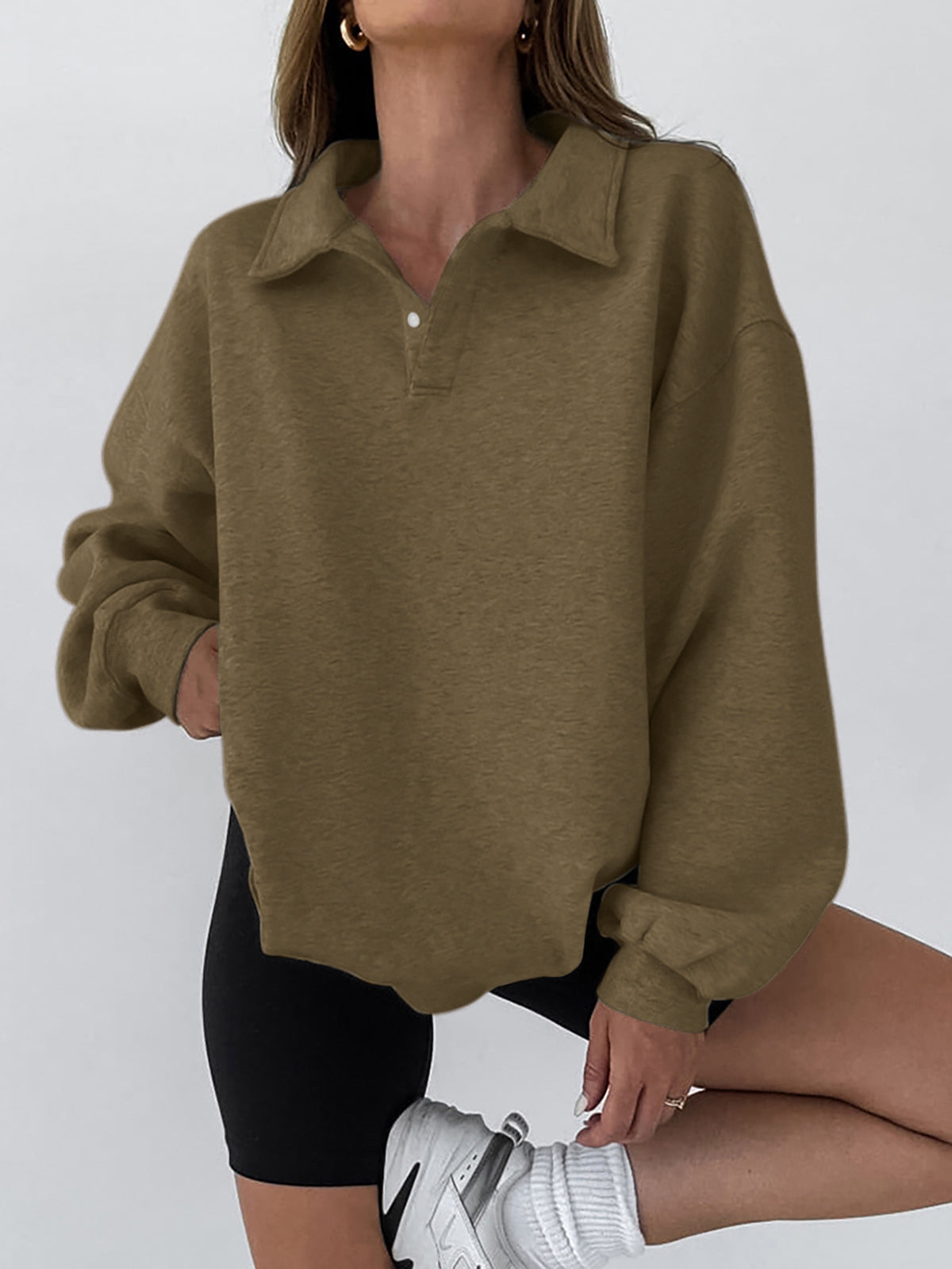 Krohn-e | Sweatshirt mit Kragen Baumwollmischung Lässig und Trendy