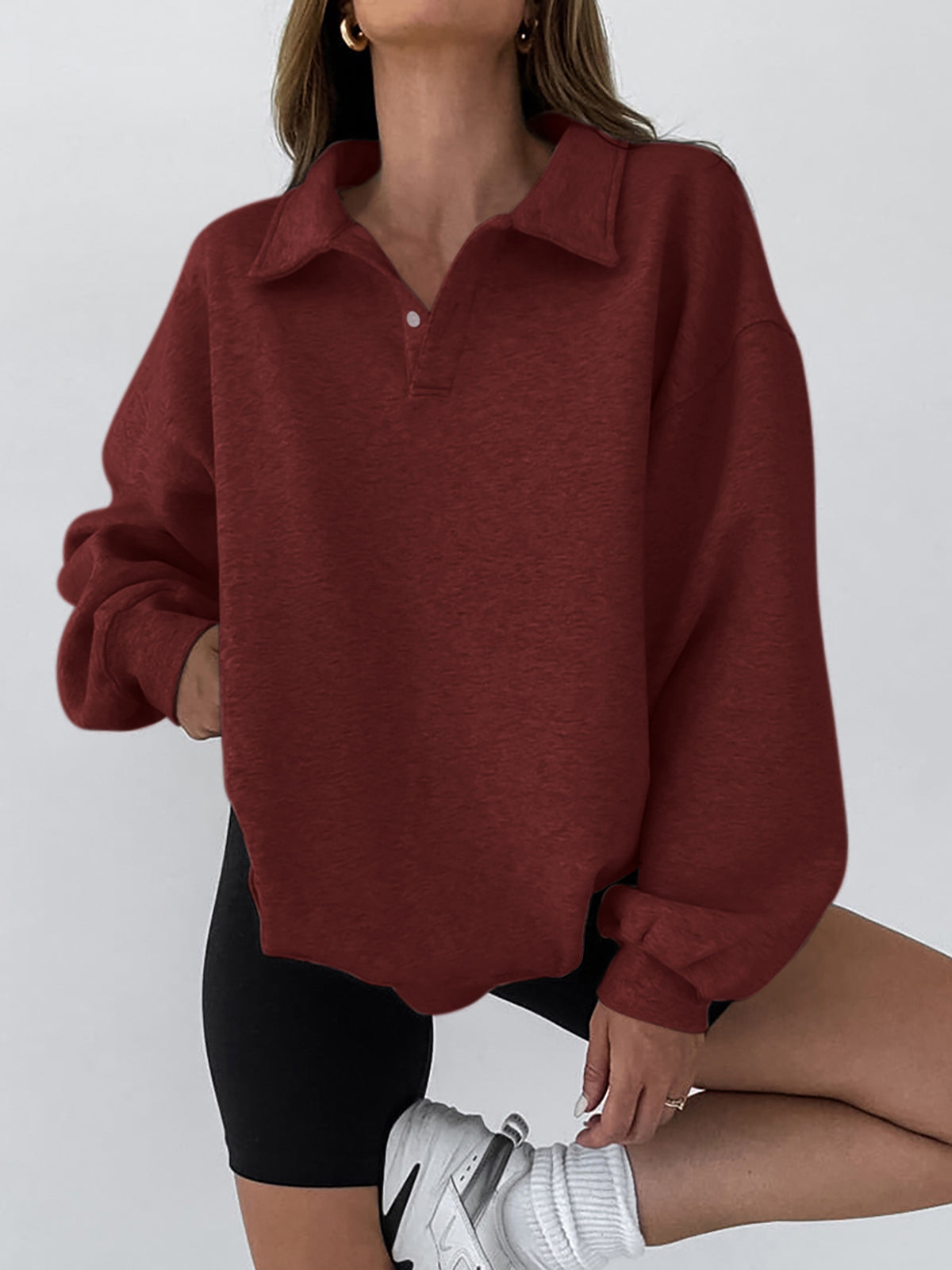 Krohn-e | Sweatshirt mit Kragen Baumwollmischung Lässig und Trendy