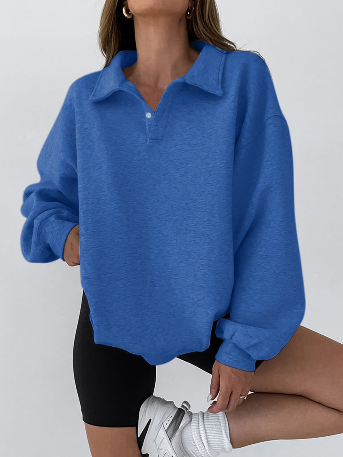 Krohn-e | Sweatshirt mit Kragen Baumwollmischung Lässig und Trendy