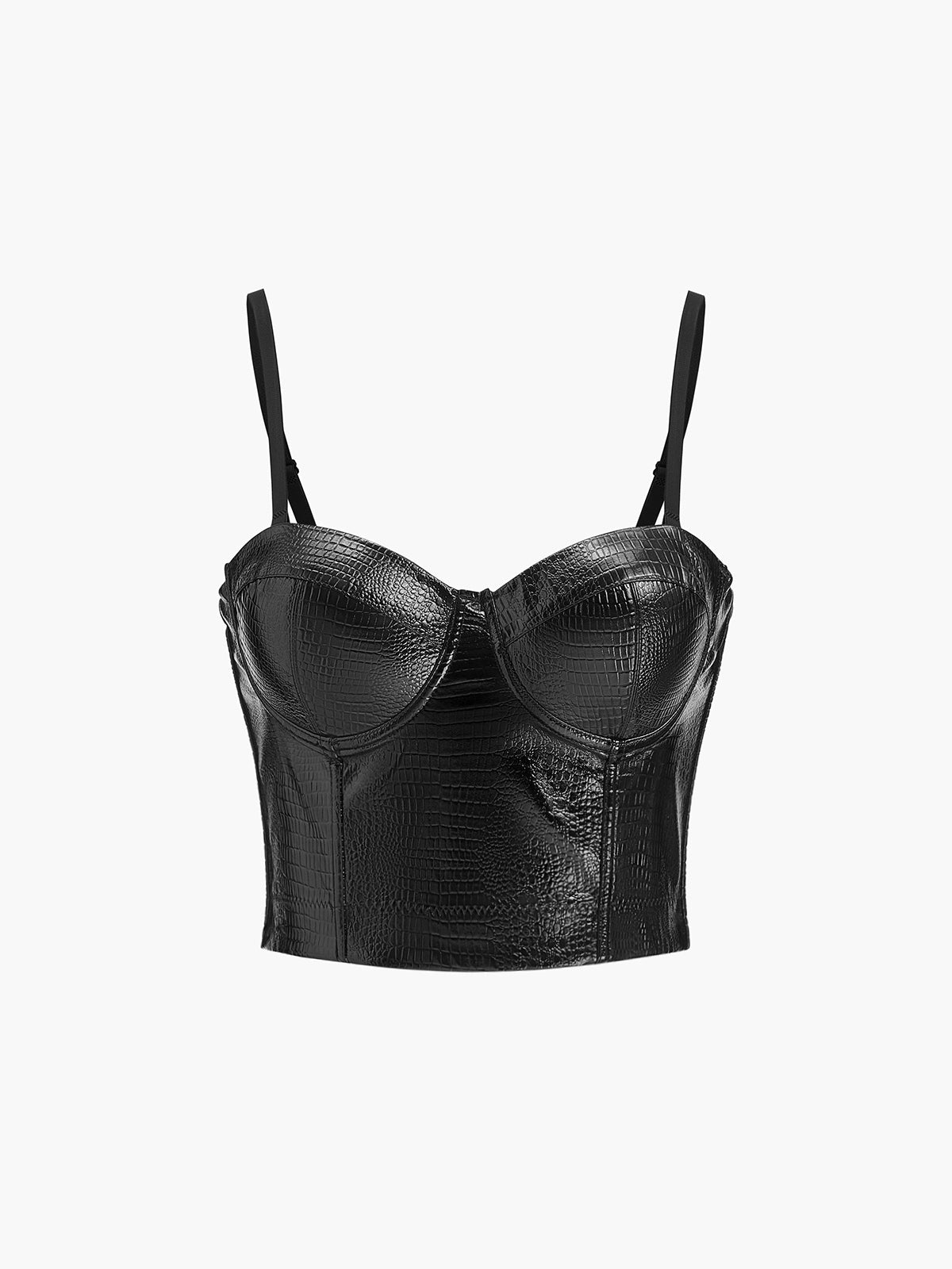 Fudus Croco-Embossed Corset Top