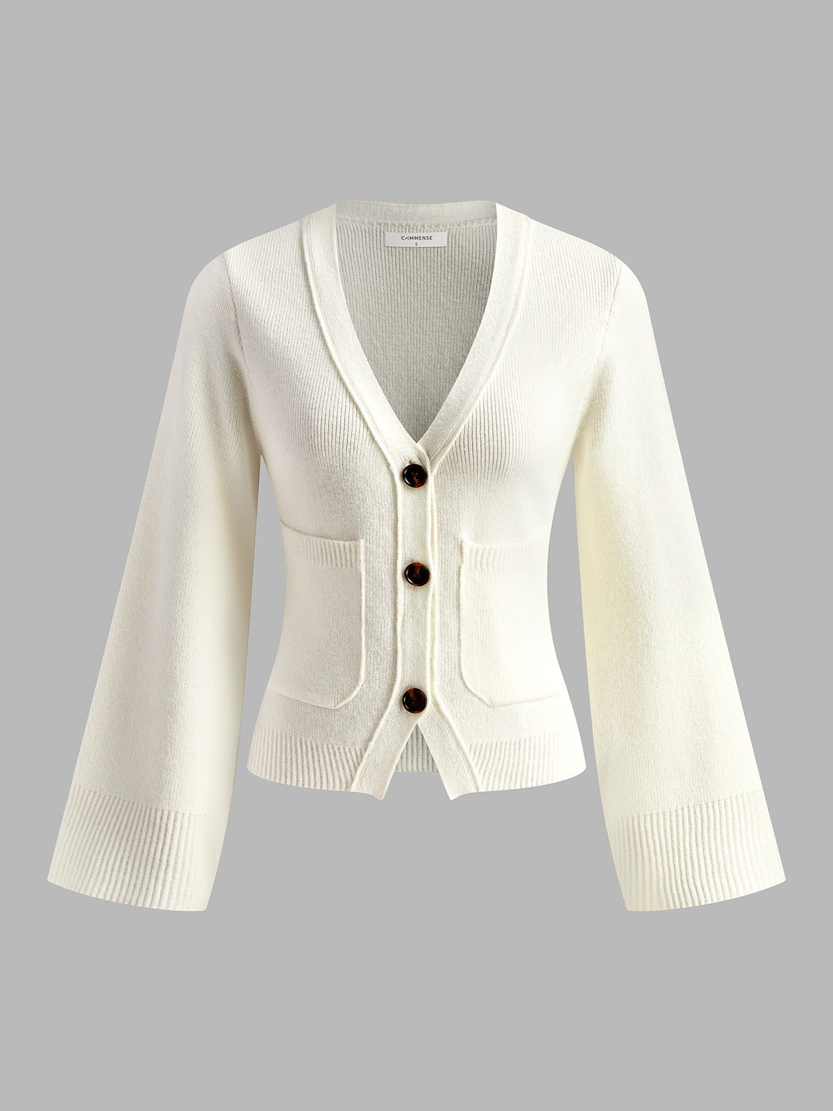 Krohn-e | Strickcardigan mit V-ausschnitt Taschen und Knöpfe Zeitloser Komfort