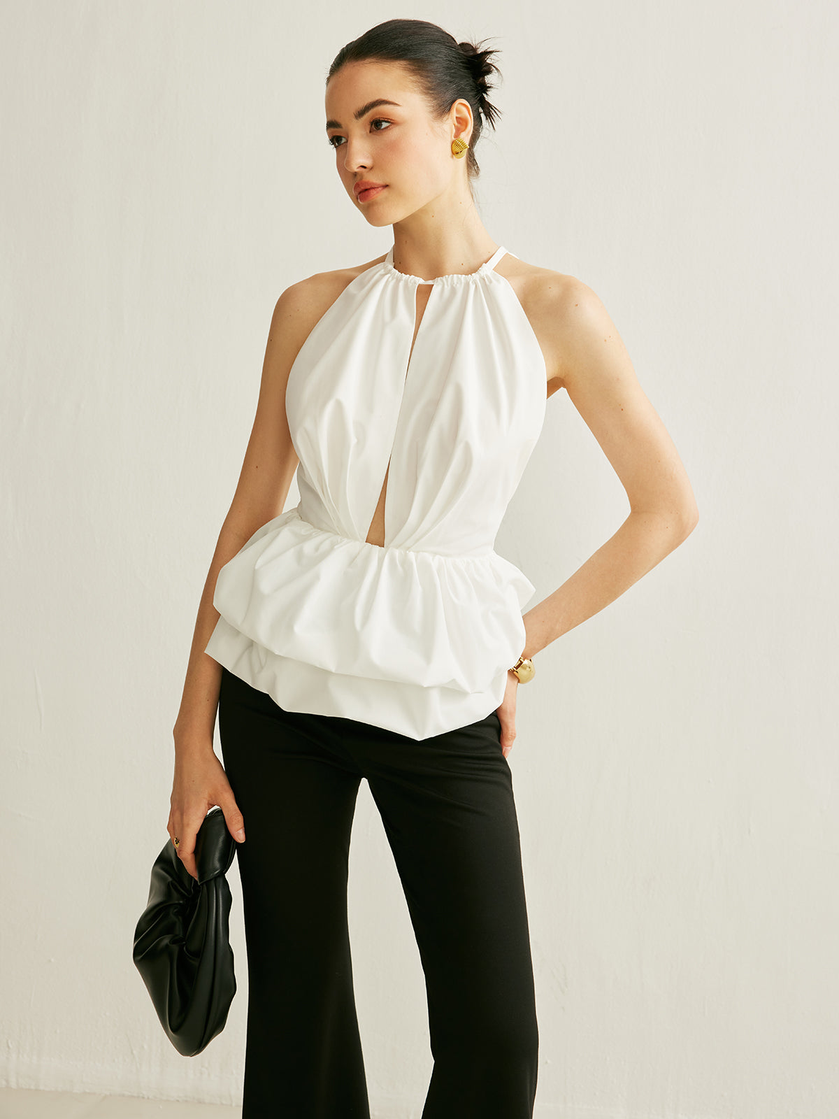 Fudus Peplum Neckline Top