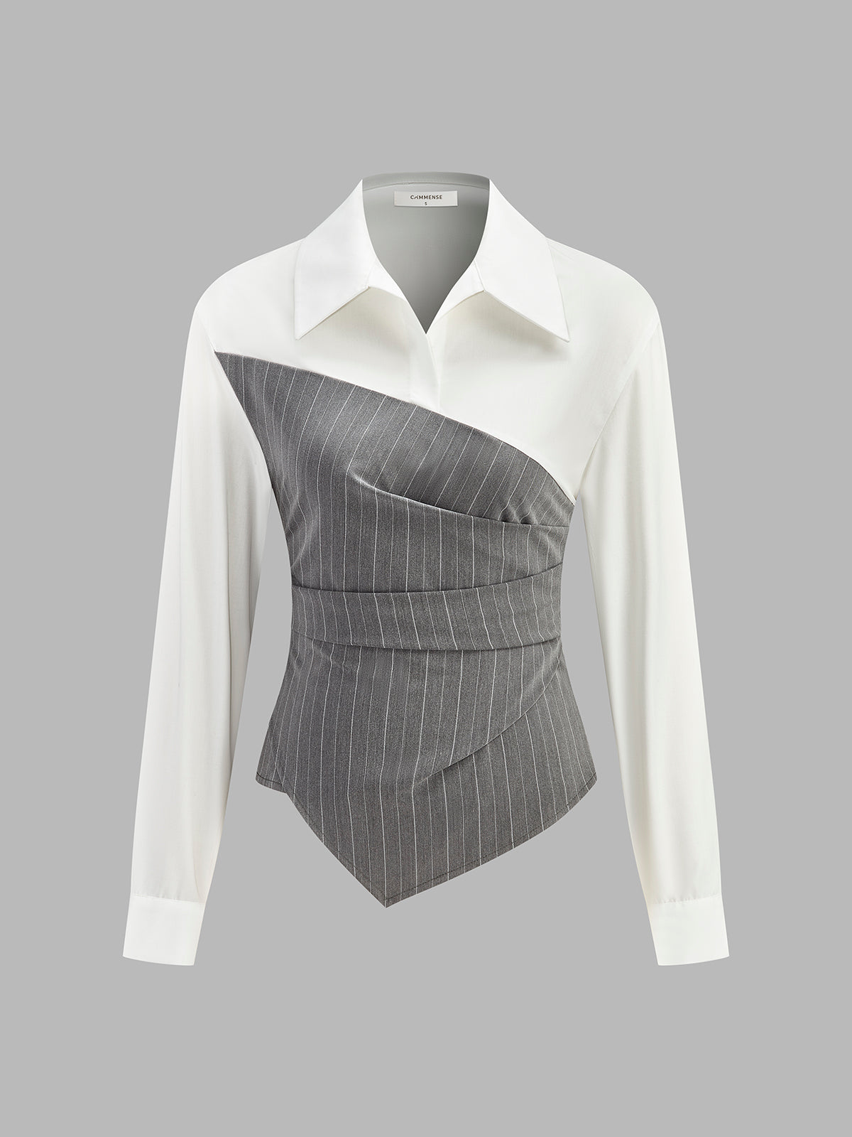 Asymmetrisches Hemd von Fudus mit Farbblockstreifen