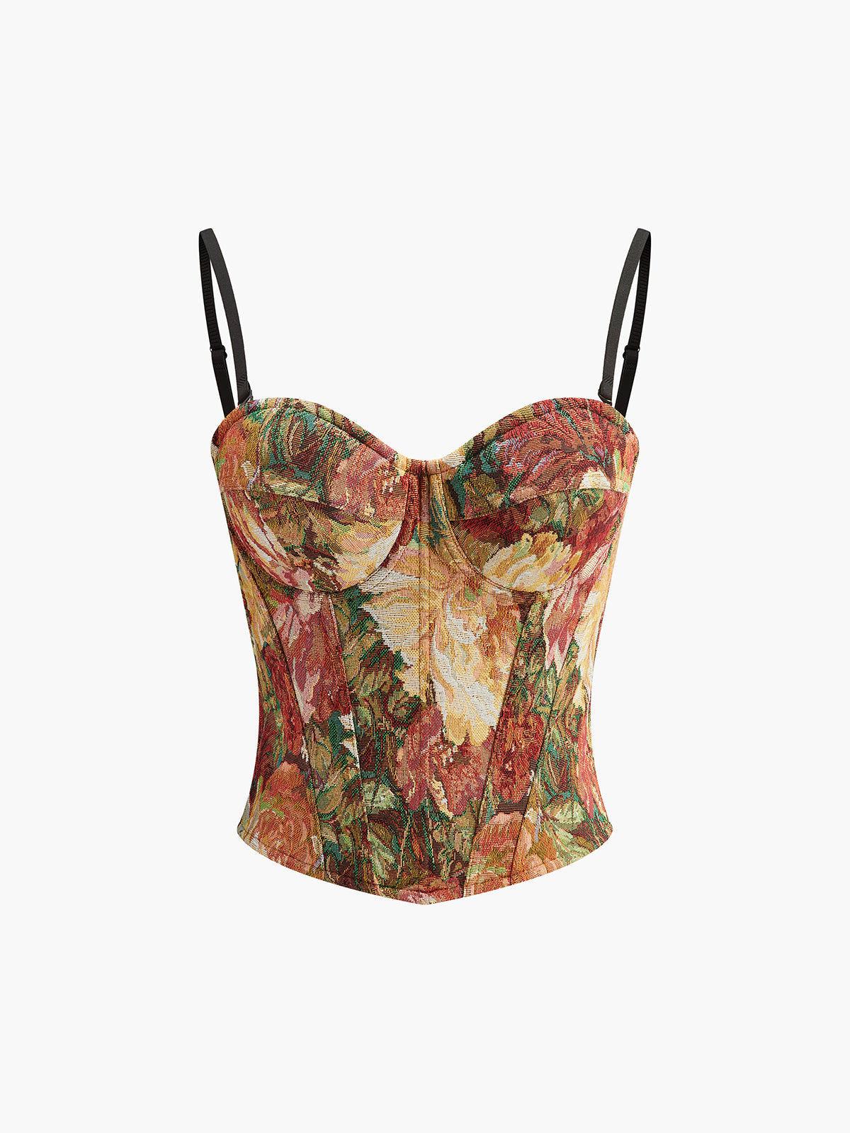 Fudus Jacquard Blumen Bustier Top