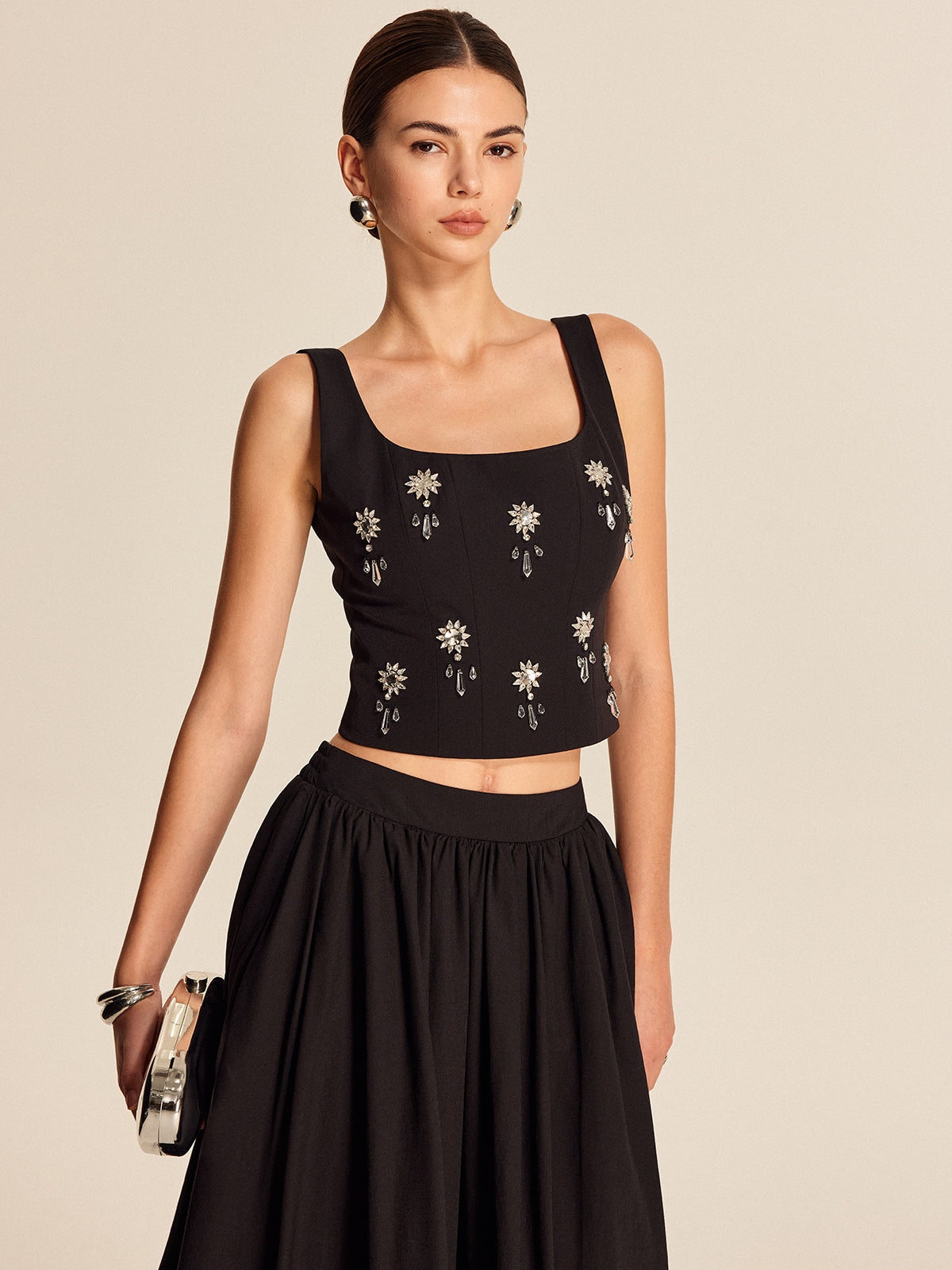 Fudus Top mit Blumenmuster und Rückenreißverschluss