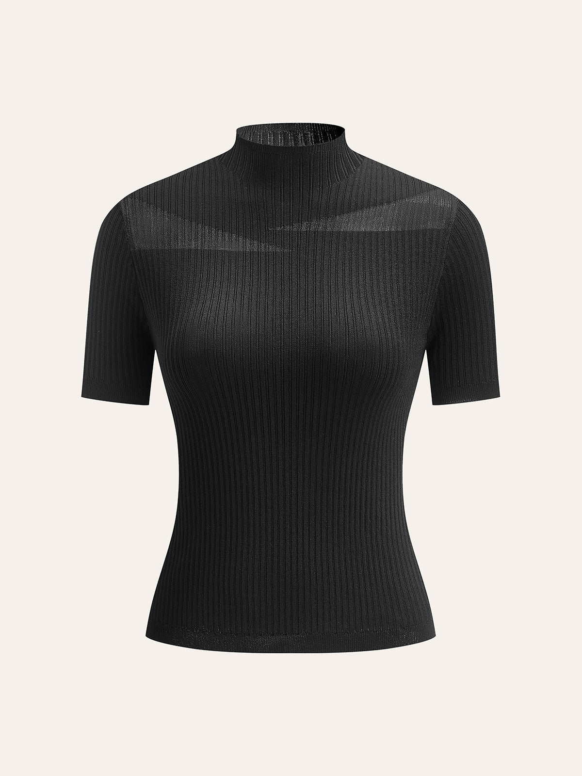 Semi-Sheer Ribbed Top by Fudus