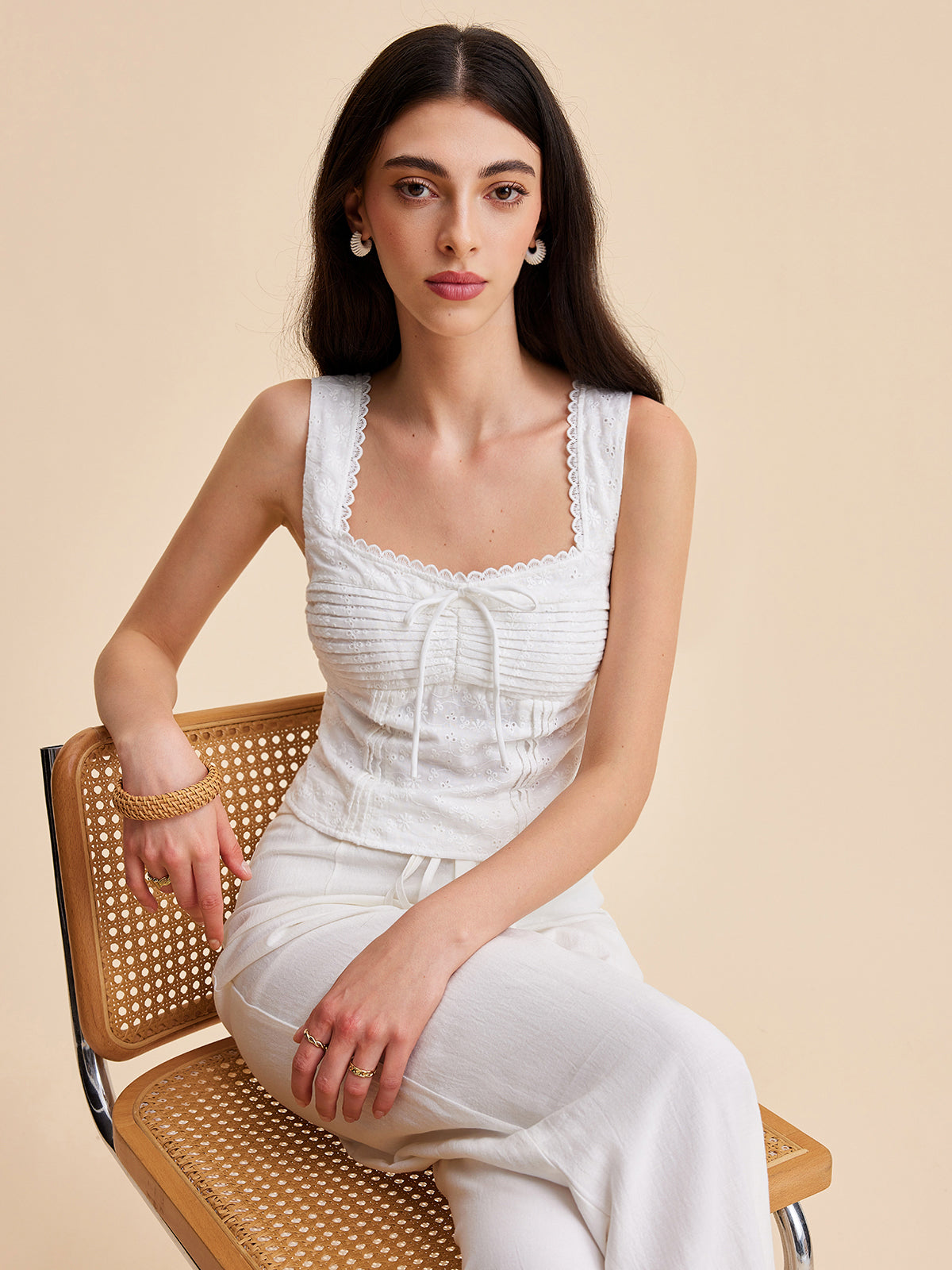 Baumwoll-Tanktop mit Reißverschluss von Fudus