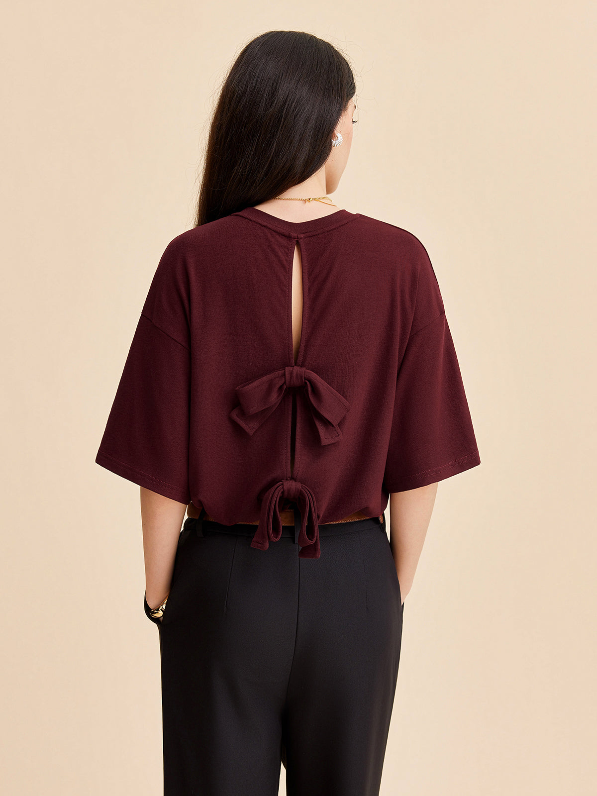 Fudus Split-Back Knotted Top