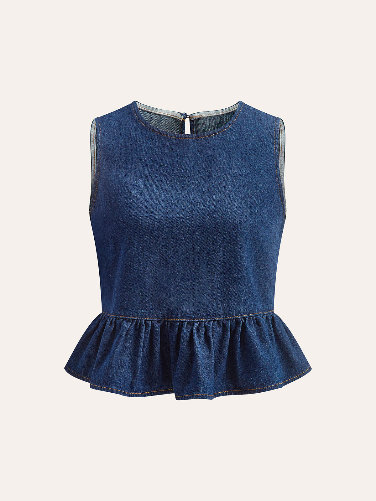 Peplum Top aus Baumwoll-Denim von Fudus