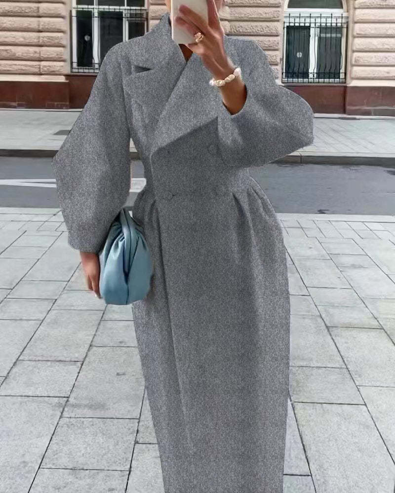 Krohn-e | Vintage-Wollmantel mit Laternenärmeln und Revers