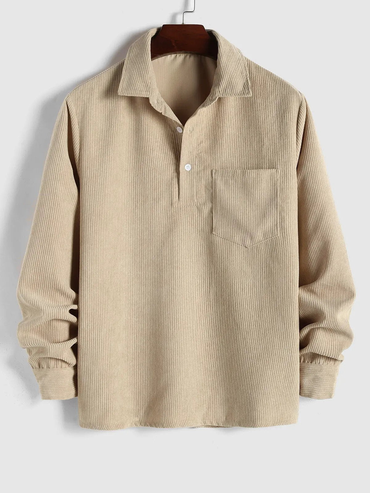 Langarm-Cordhemd für Herren, Casual-Shirt
