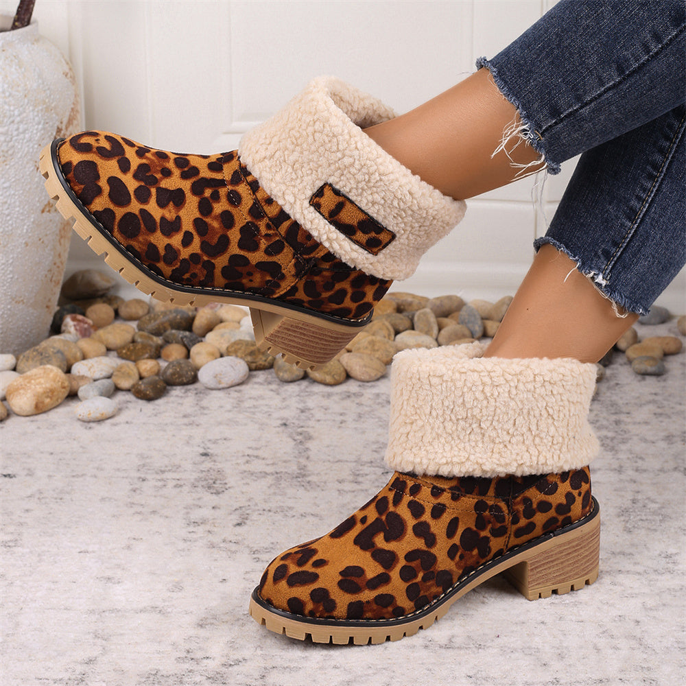 KROHN-E Damen Wasserdichte Stiefel Warmes Futter Wade Winterschuhe