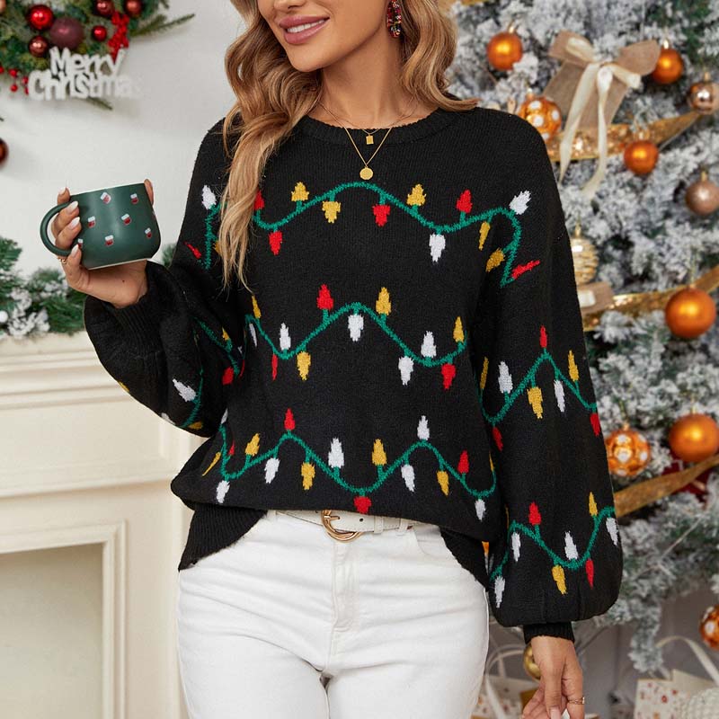 Krohn-e | Weihnachtlicher Strickpullover Mit Verspieltem Muster
