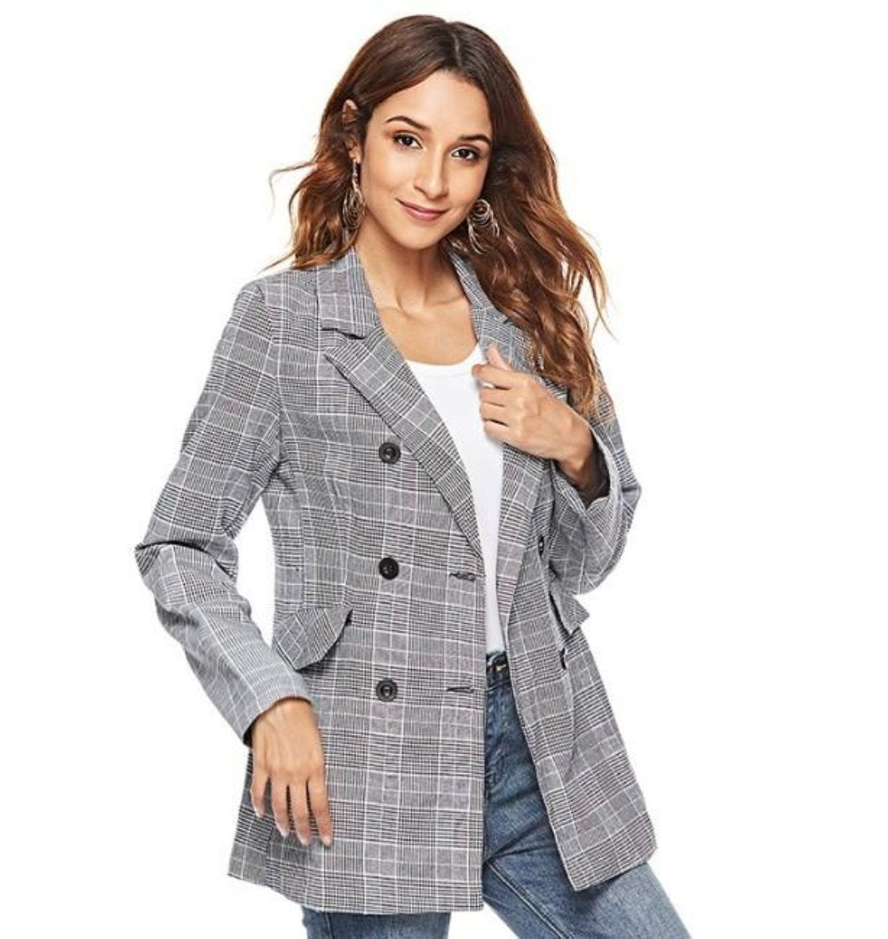 Krohn-e | Karierte Blazer Moderner Schnitt Klassische Eleganz