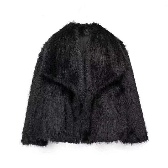 Krohn-e | Trendy Damen Winterjacke aus Kunstfell