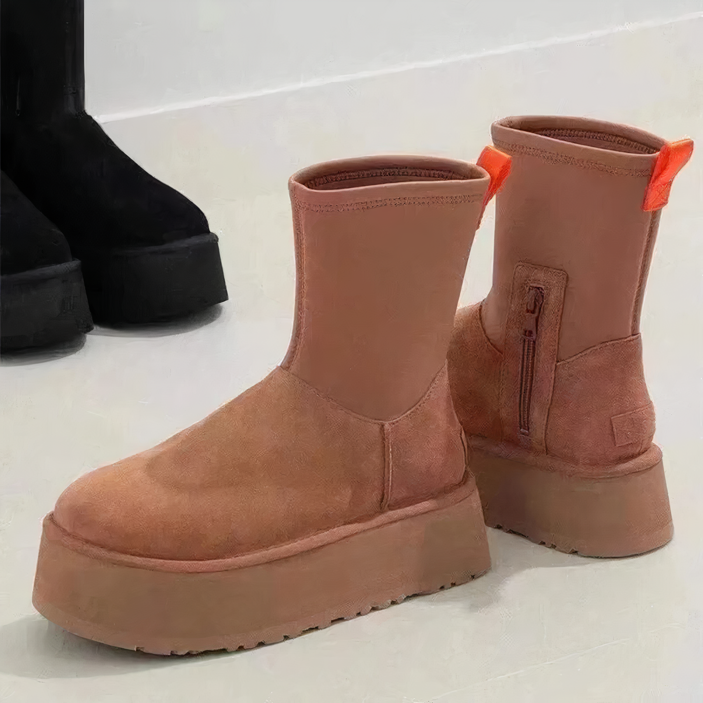 KROHN-E Damen Winter-Stiefel gefüttert wasserdicht rutschfeste Sohle