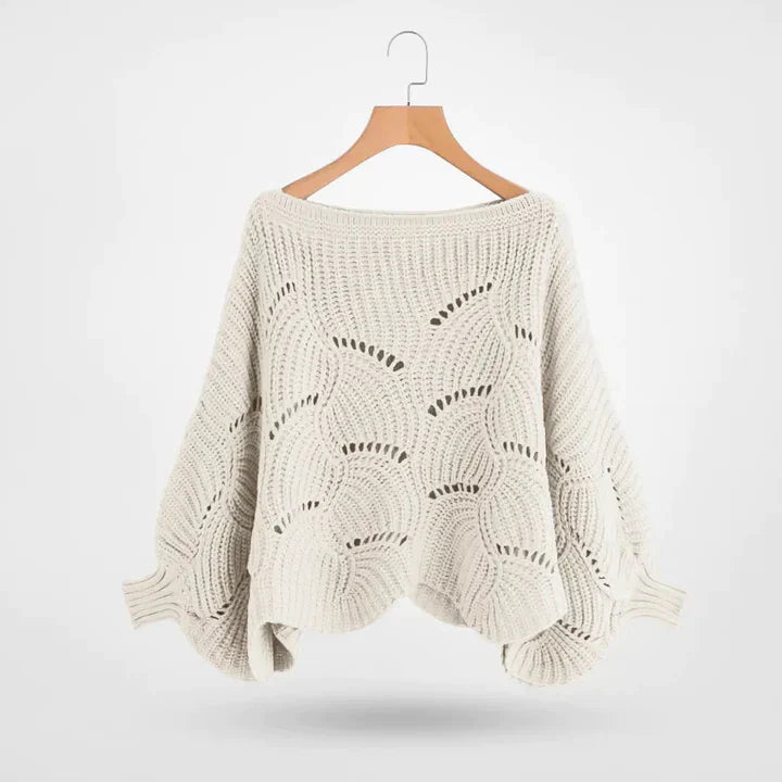 Krohn-e | Gestrickter Pullover mit Fledermausärmeln