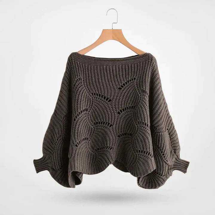 Krohn-e | Gestrickter Pullover mit Fledermausärmeln