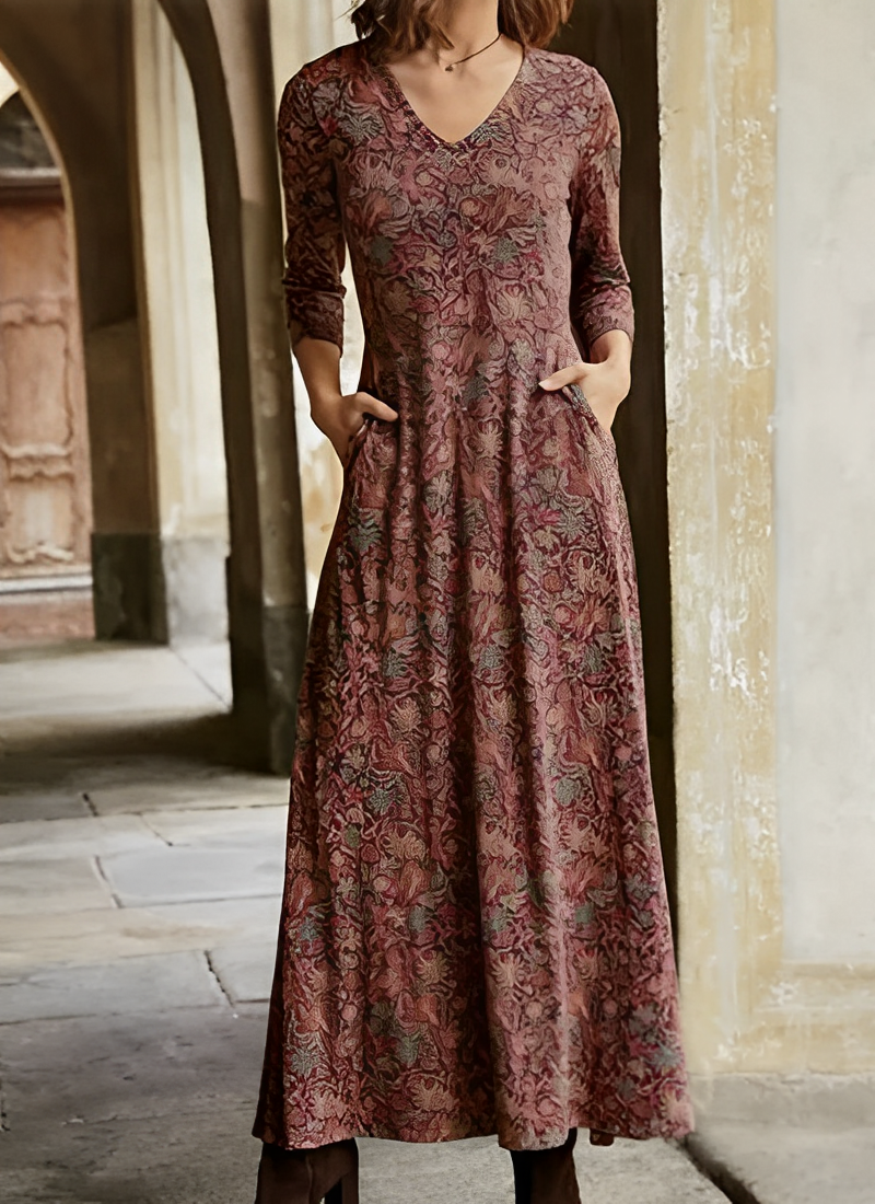 Adeline: langes Kleid im Vintage-Stil