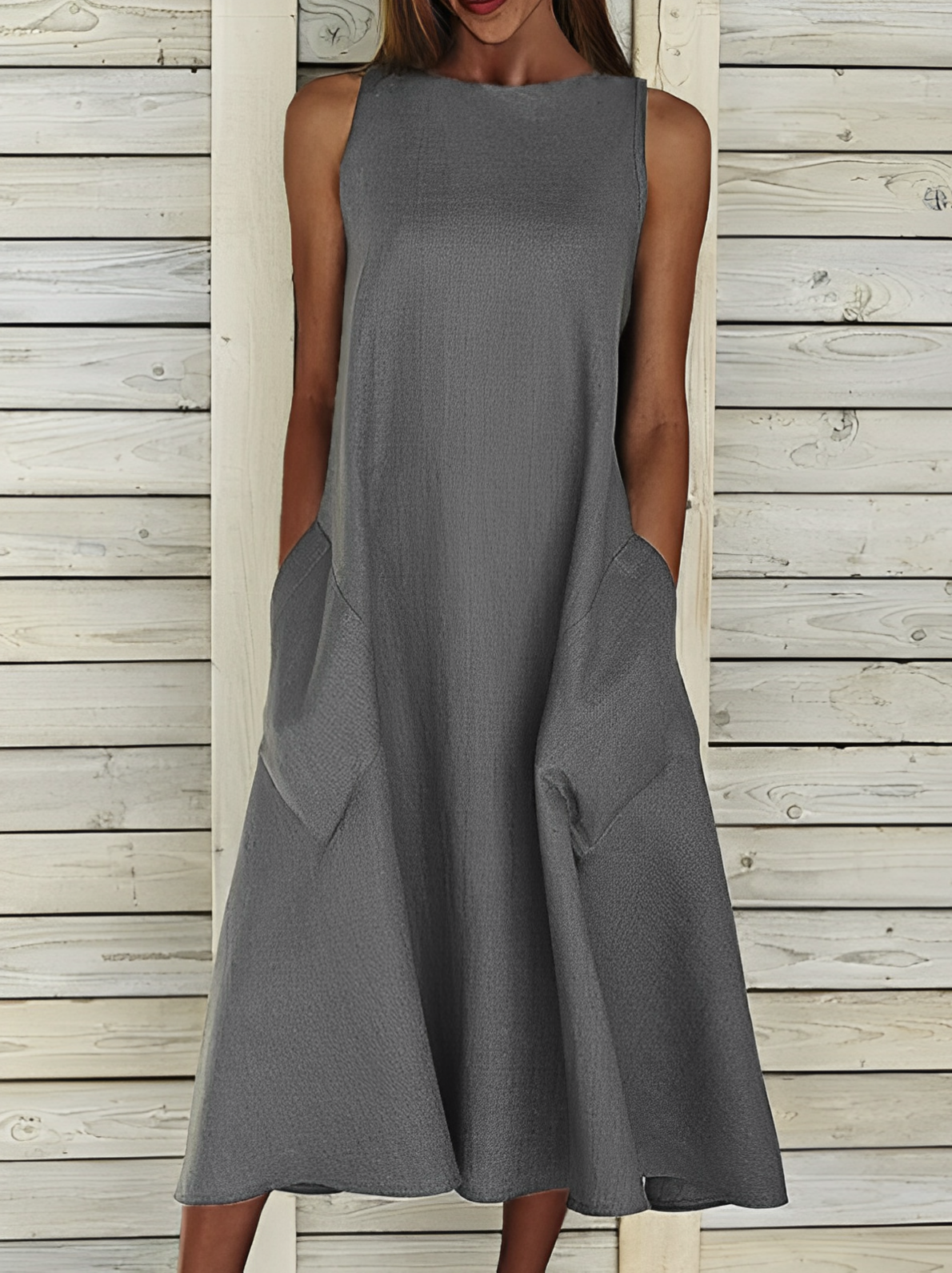 Baumwollkleid Amihan - Einfarbig