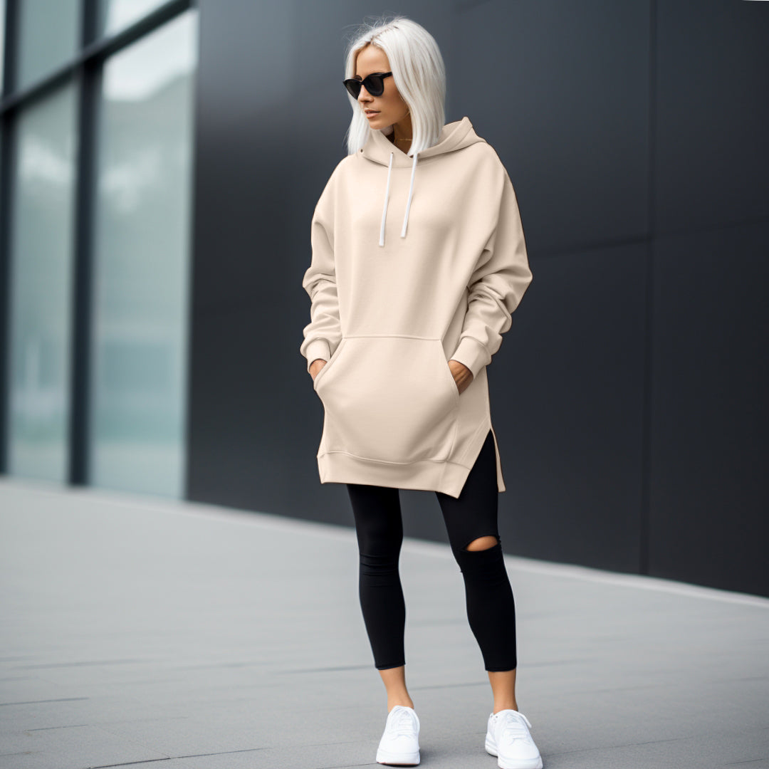 Geräumiges Vania Hoodie-Kleid: Komfort und Style vereint
