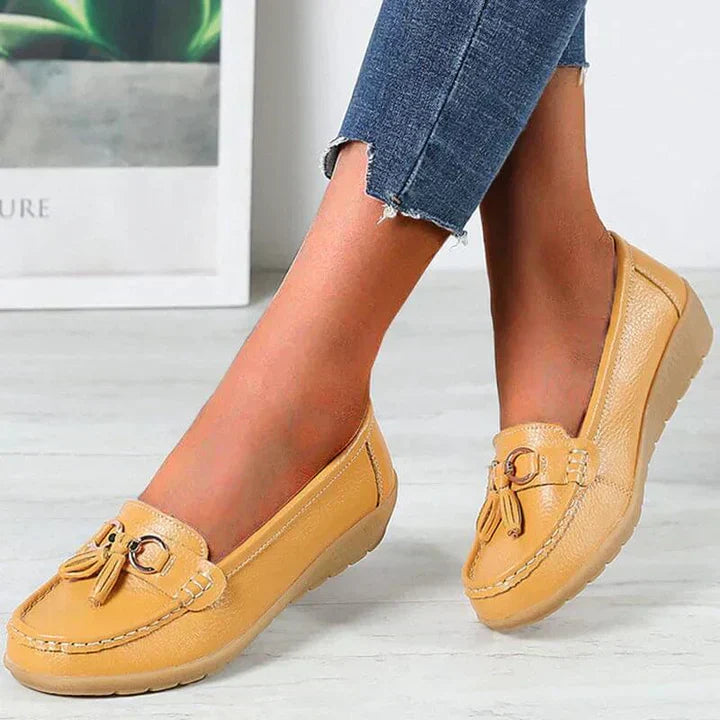 Leda | Damen Loafer mit Quaste Flache Schuhe Schlupfschuh