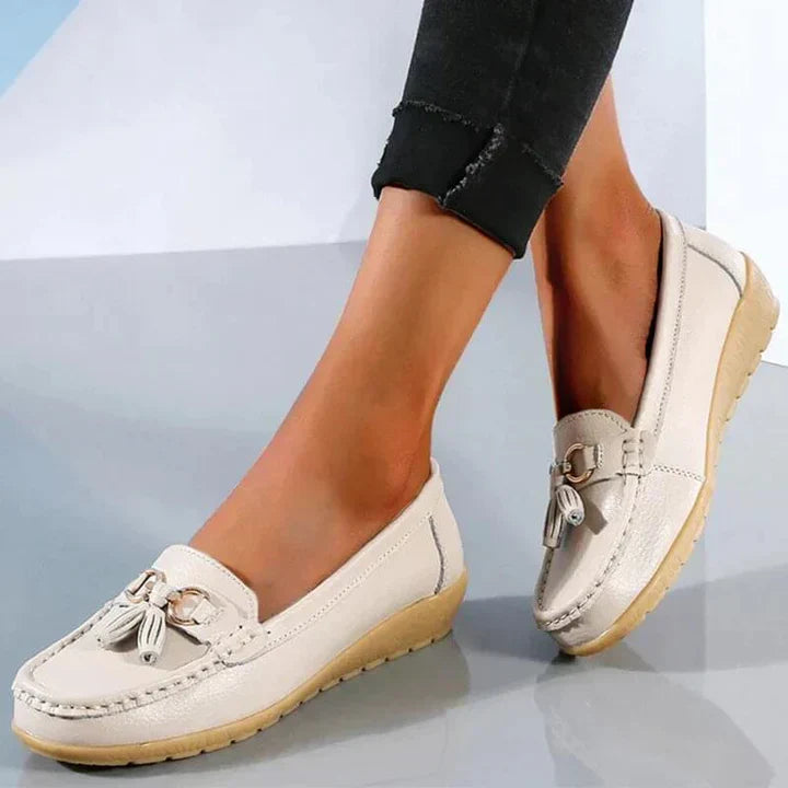 Leda | Damen Loafer mit Quaste Flache Schuhe Schlupfschuh