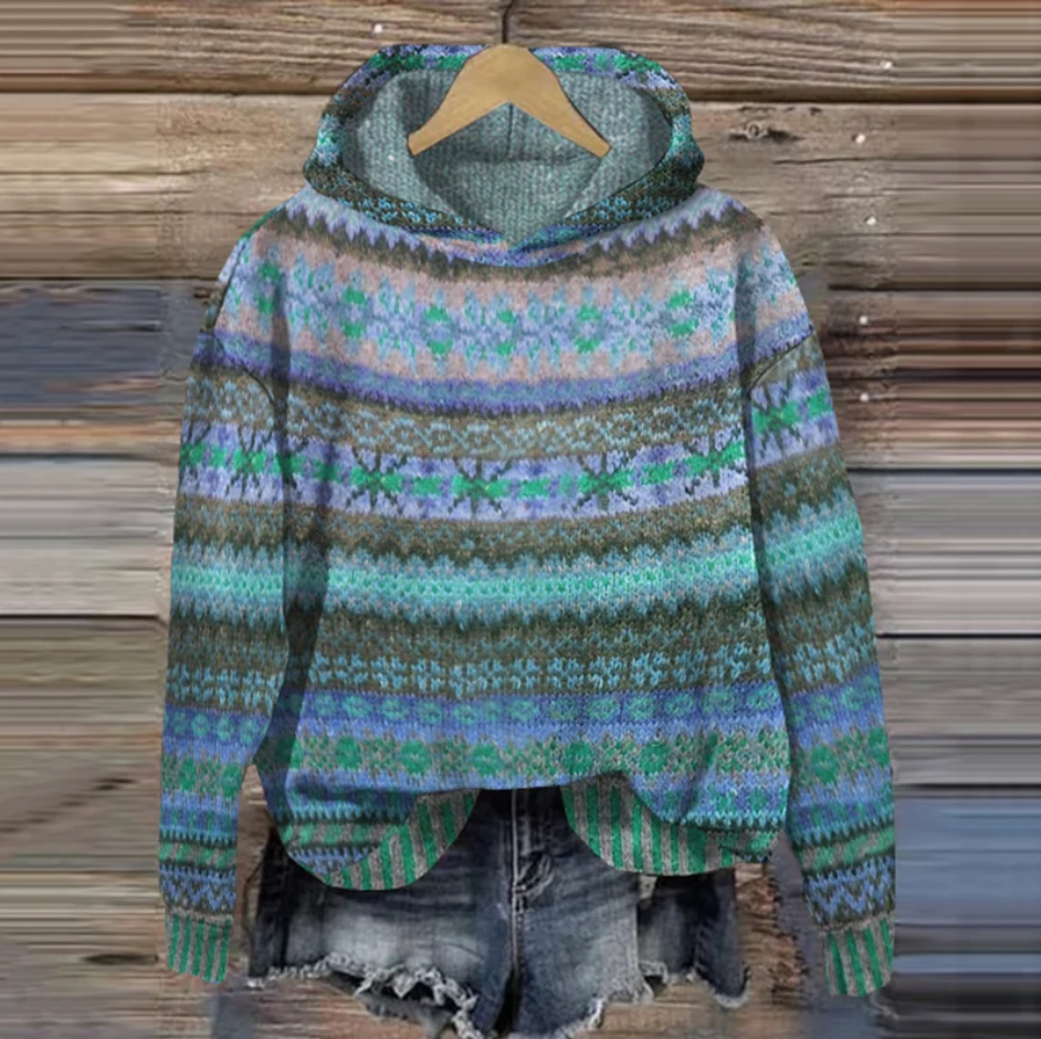 Bettys Vintage Kapuzenpullover im Ethno-Stil