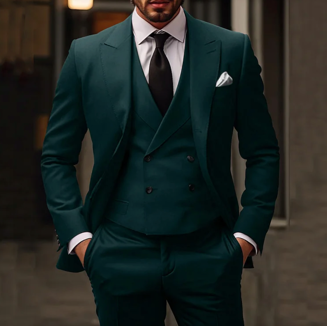 Heren driedelig pak: blazer, gilet en pantalon