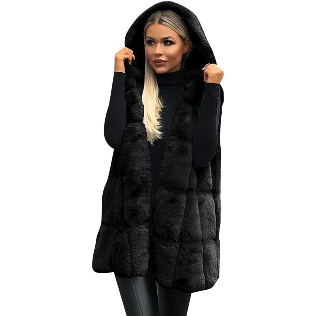 Krohn-e | Fellweste mit Kapuze Polyester/faux Fur Elegant und Warm