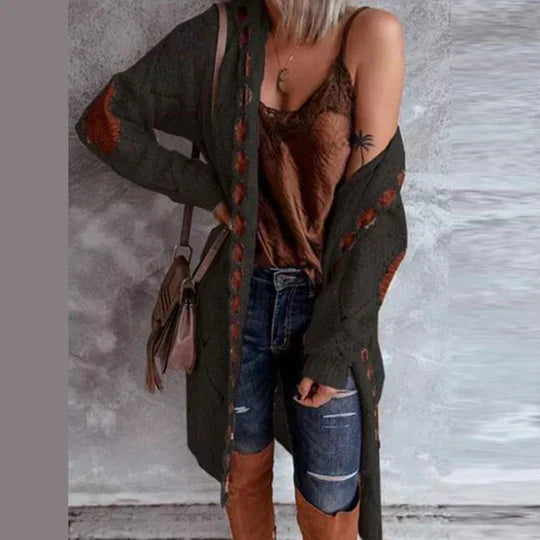 Krohn-e | Modische Strickjacke mit Kapuze