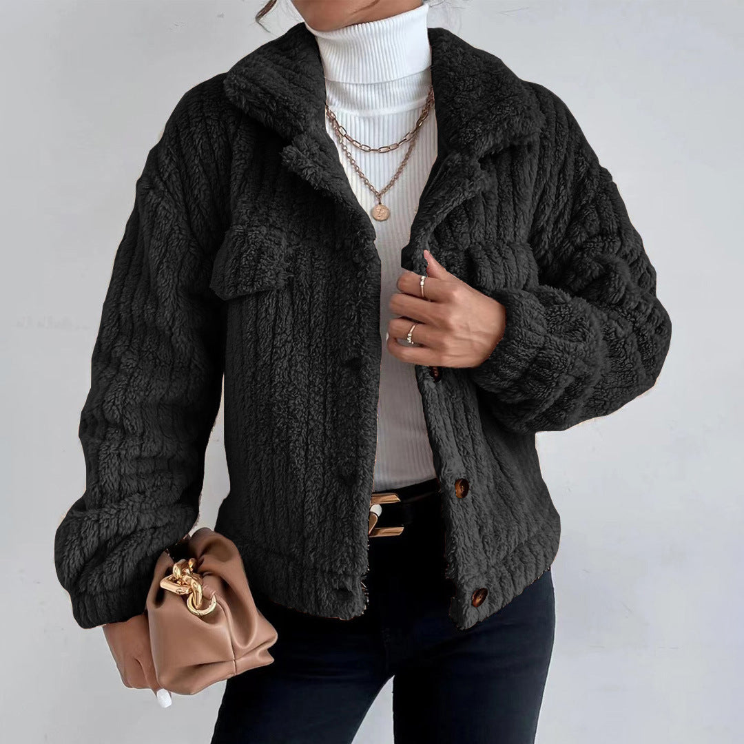 Krohn-e | Jacke Aus Dickem Plüsch und Samt