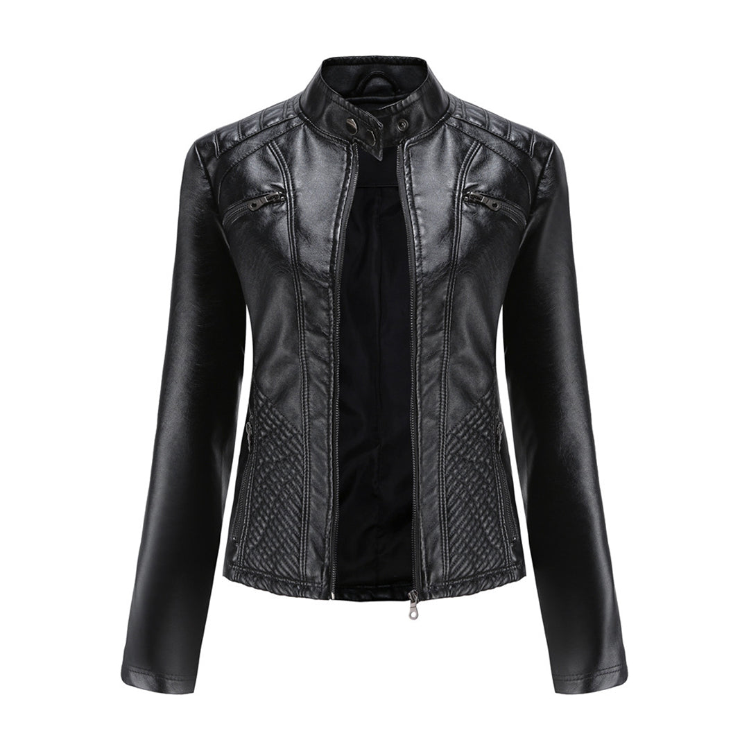 Krohn-e | Klassische Lederjacke Mit Reißverschlussdesign