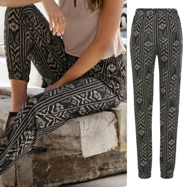 Boho Hose mit Frida-Druck