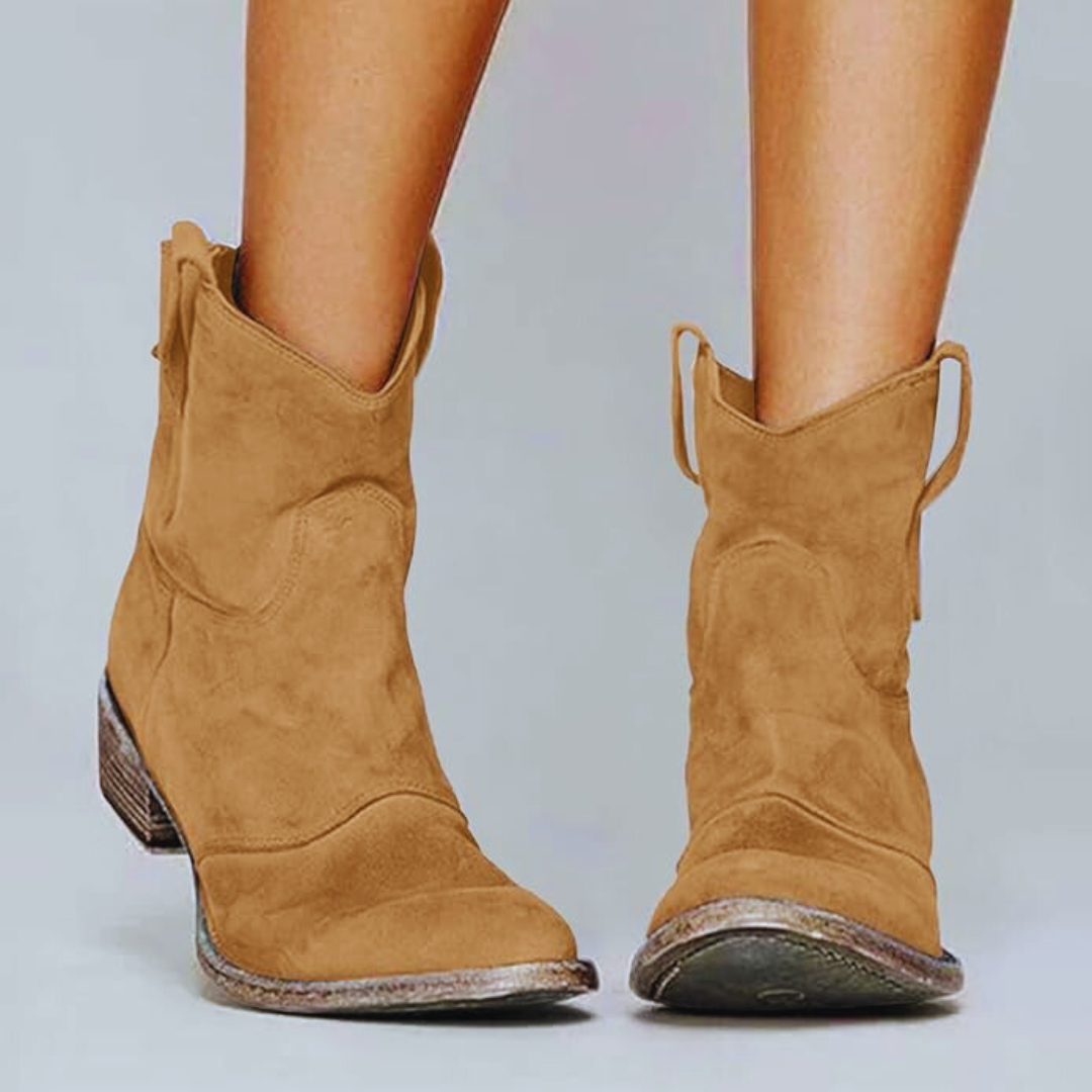 Krohn-e | Vintage-Leder-Spitzen-Stiefeletten