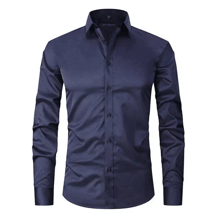 Tobias | Herren Slim Fit Businesshemd Langarm Kent-Kragen