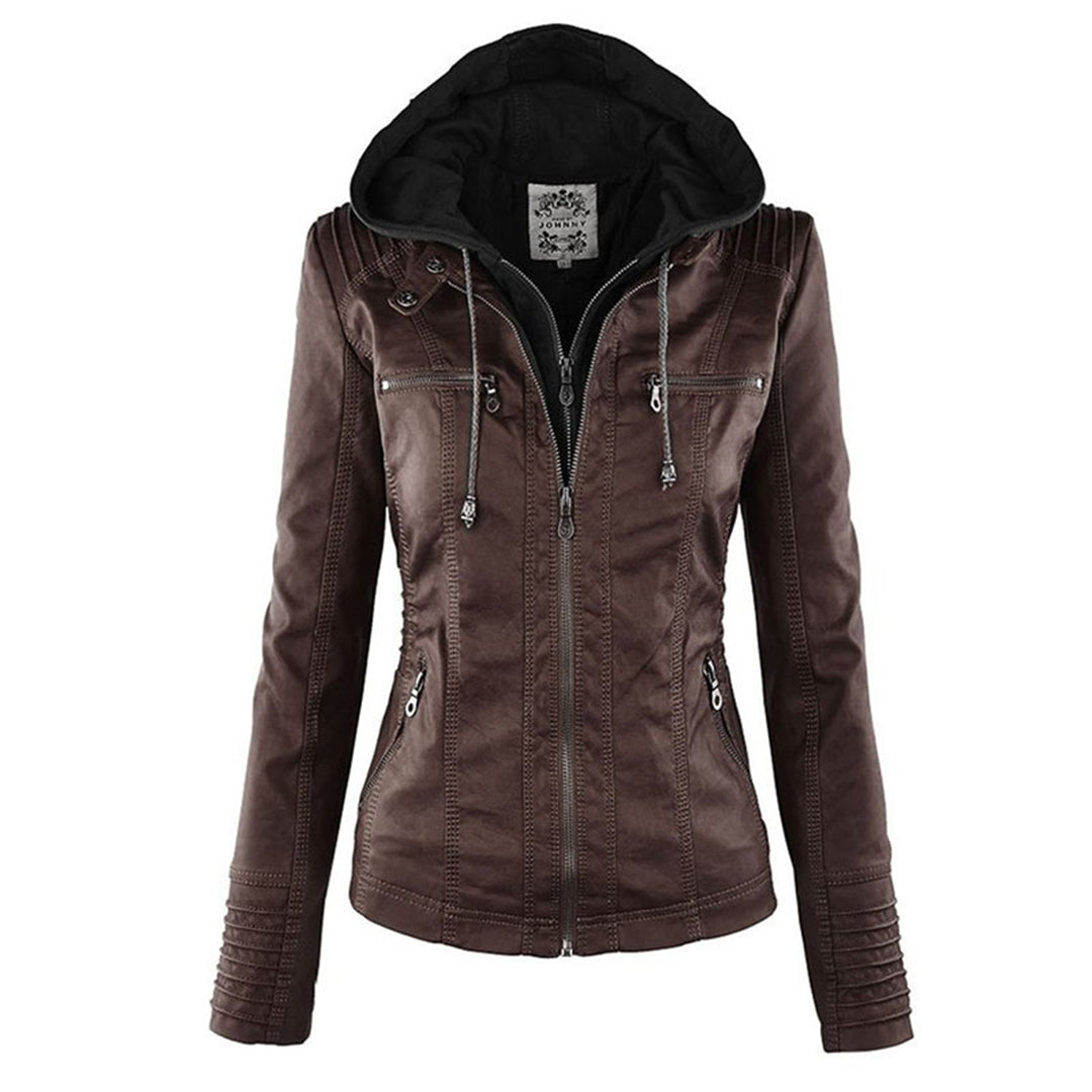 Krohn-e | Bikerjacke mit Kapuze für Damen - Winter
