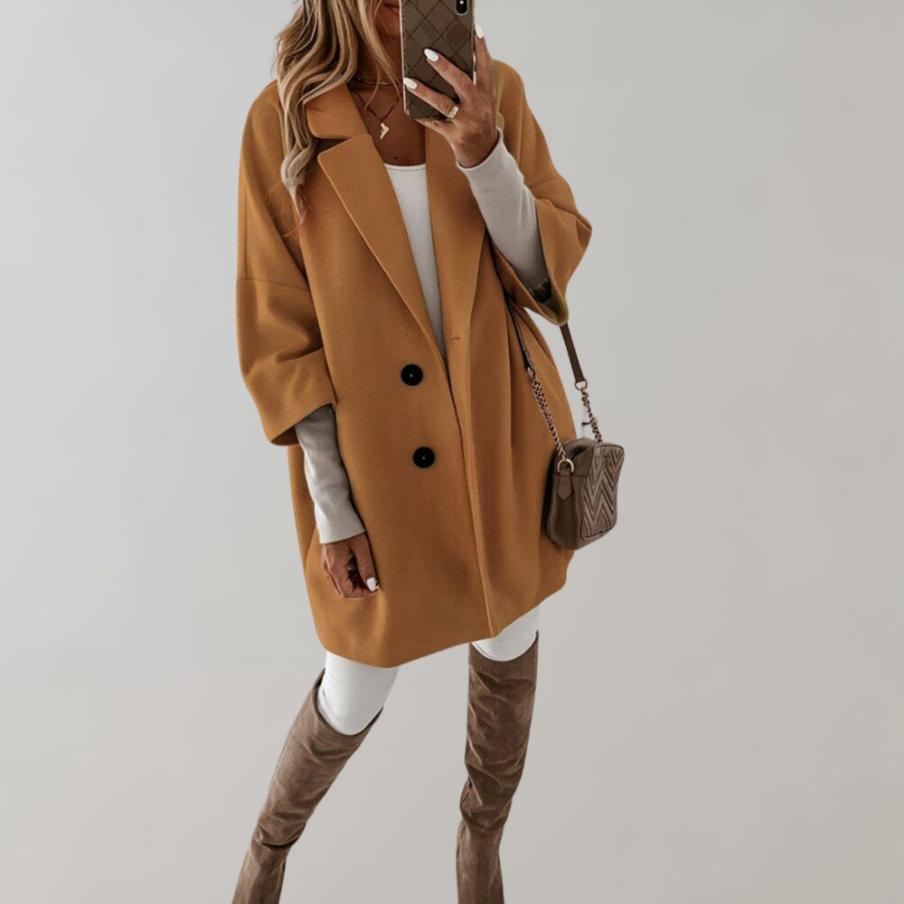 Krohn-e | Wintermantel mit Breitem Revers für Damen - Zweireihig