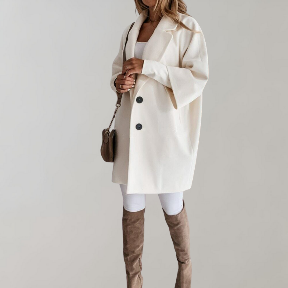 Krohn-e | Wintermantel mit Breitem Revers für Damen - Zweireihig
