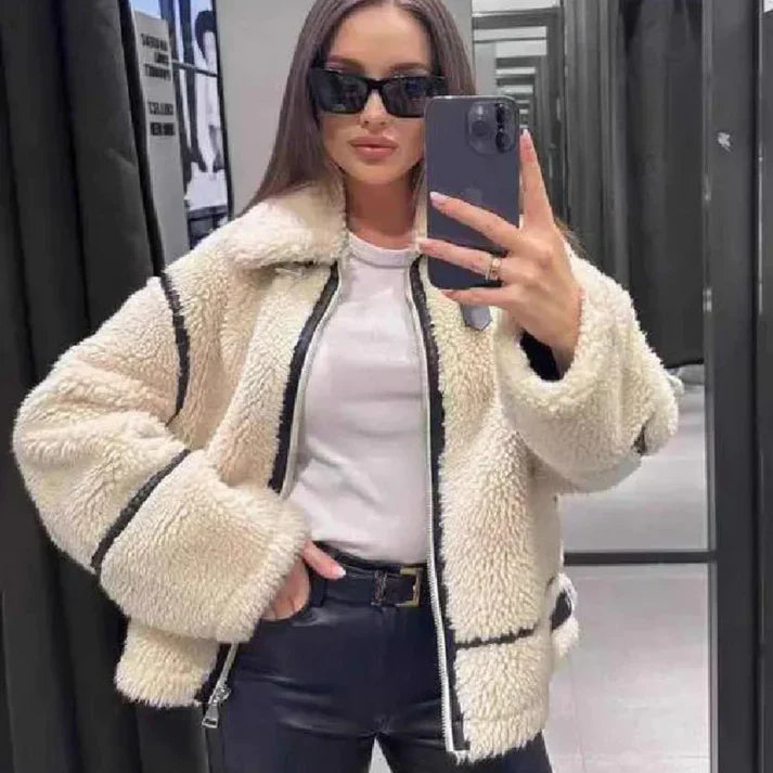 Krohn-e | Luxus Lamswollene Kurze Jacke