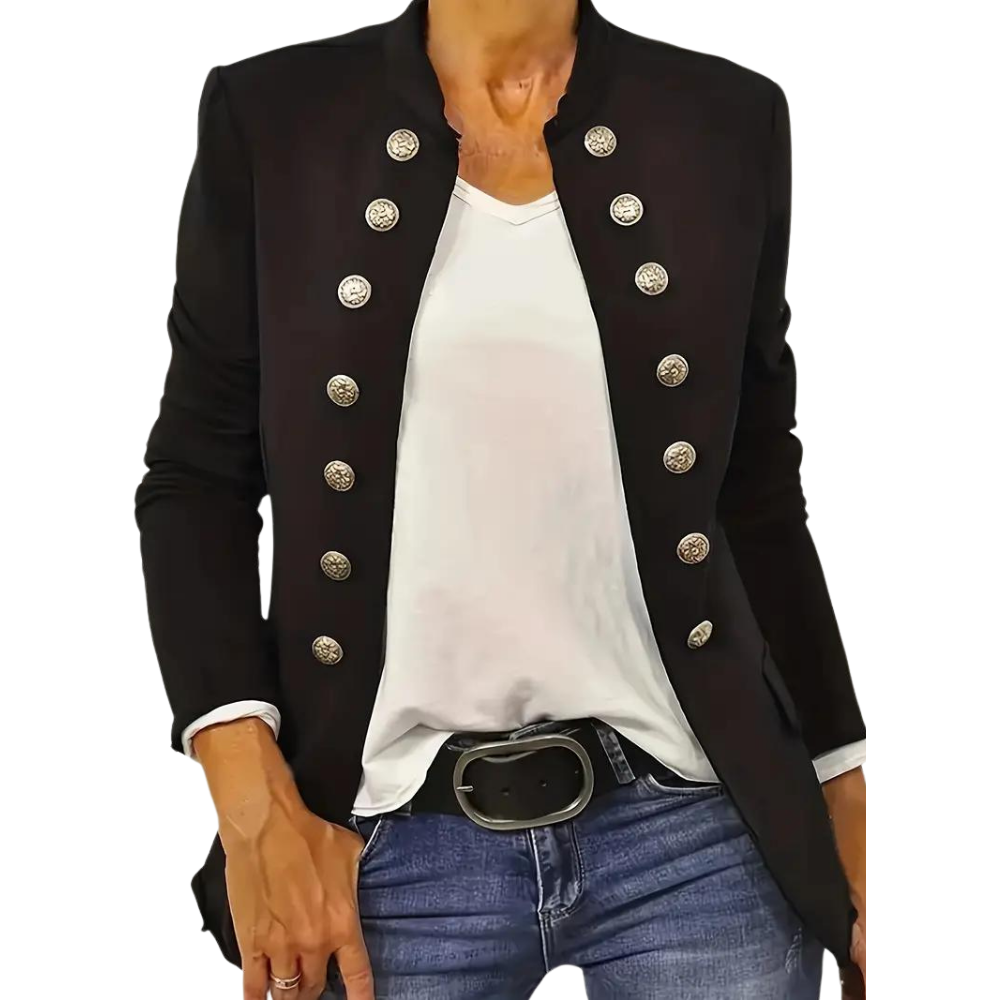 Damen-Blazer mit Knöpfen, lässiger Schnitt