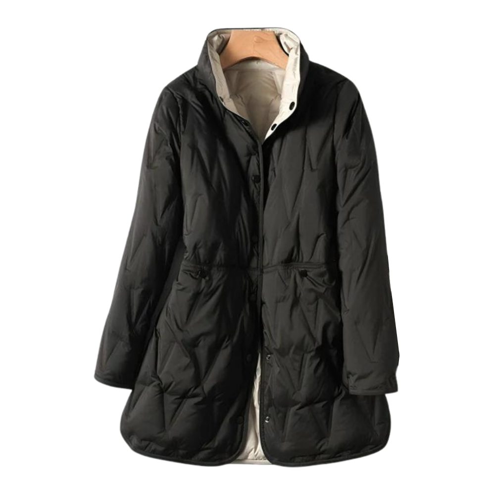Krohn-e | Mock-Snap-Button Gesteppte Pufferjacke