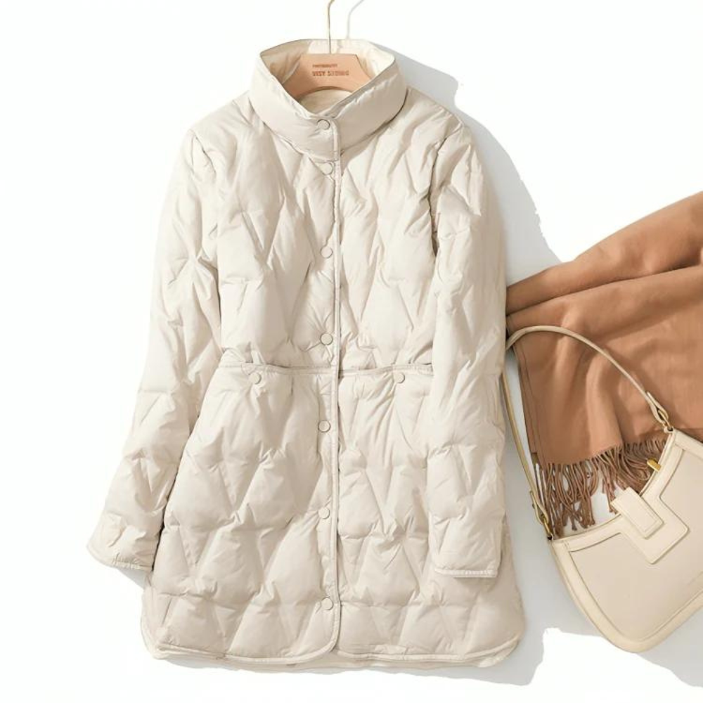 Krohn-e | Mock-Snap-Button Gesteppte Pufferjacke