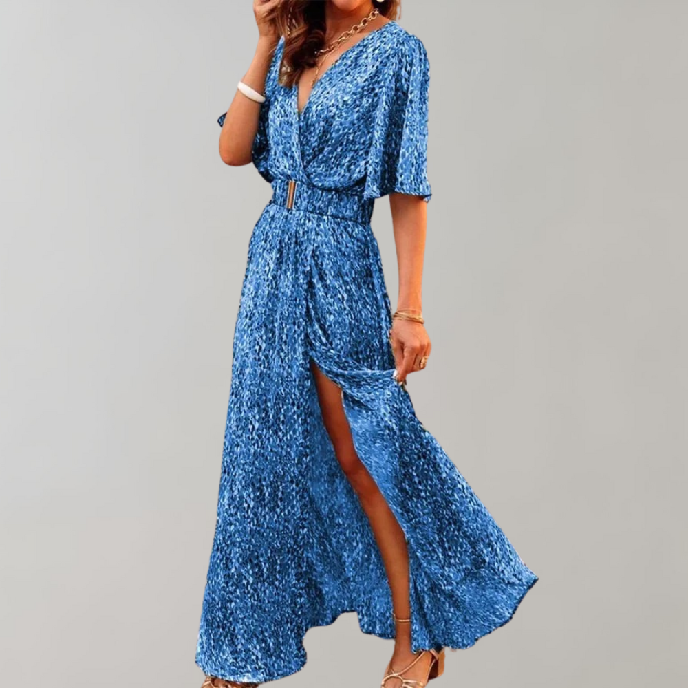 Langes Wickelkleid für den Sommer – Modell Chia