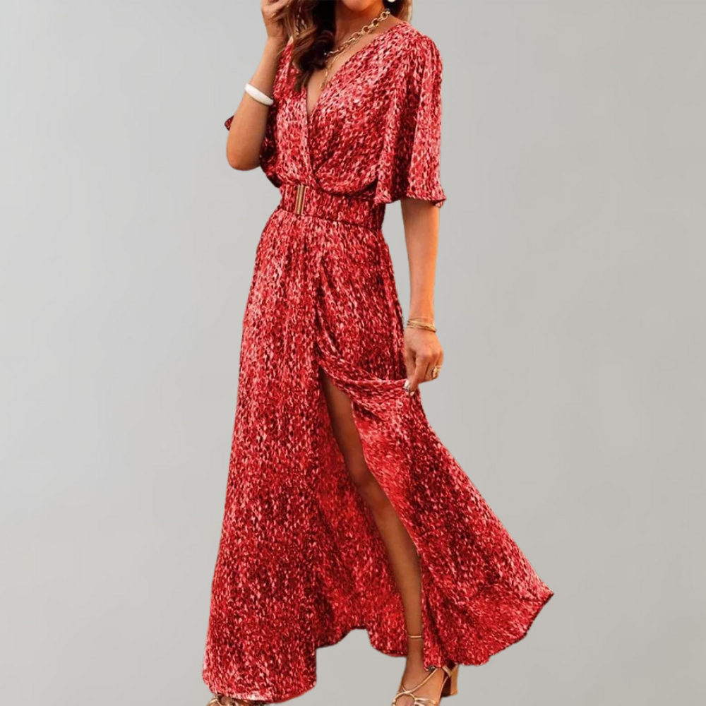 Langes Wickelkleid für den Sommer – Modell Chia