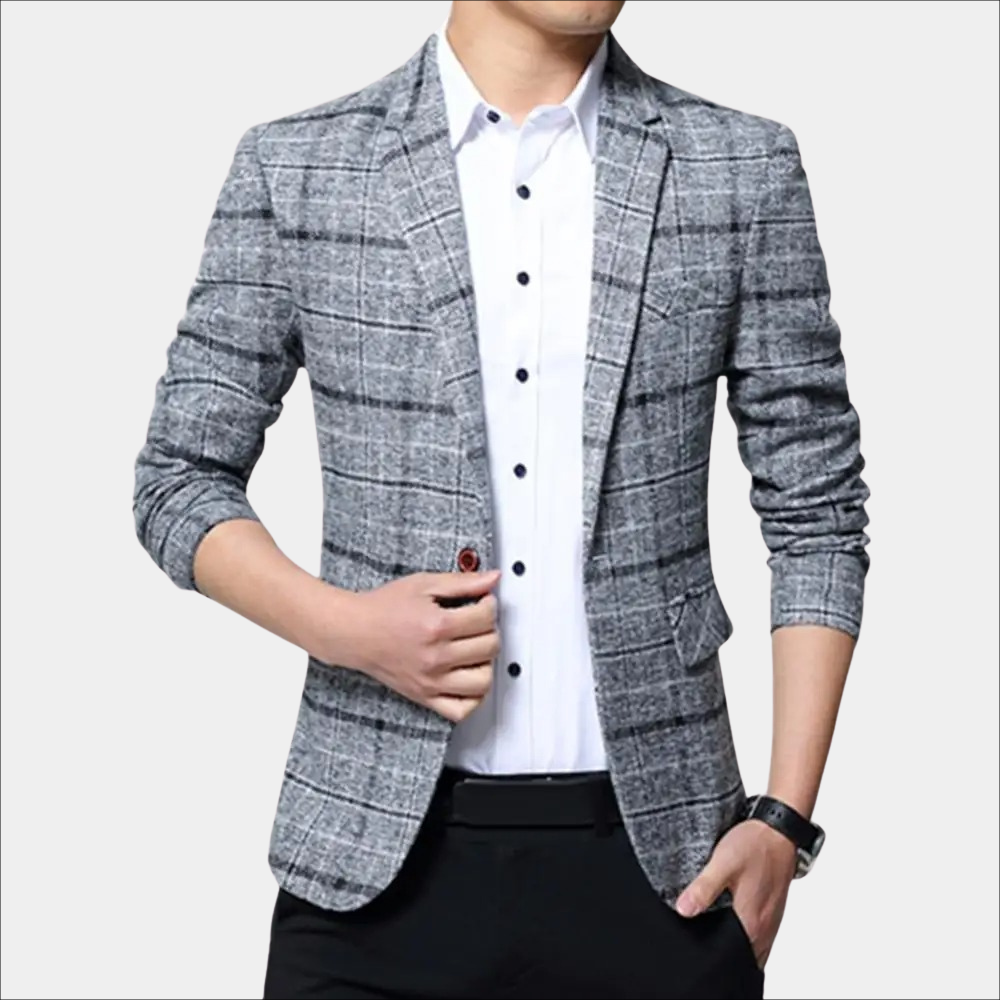 Männers Blazer Balder: Karo-Muster, lässiger Stil