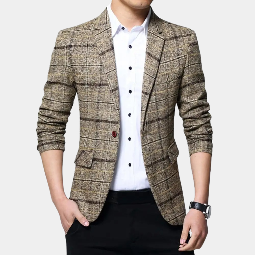 Männers Blazer Balder: Karo-Muster, lässiger Stil