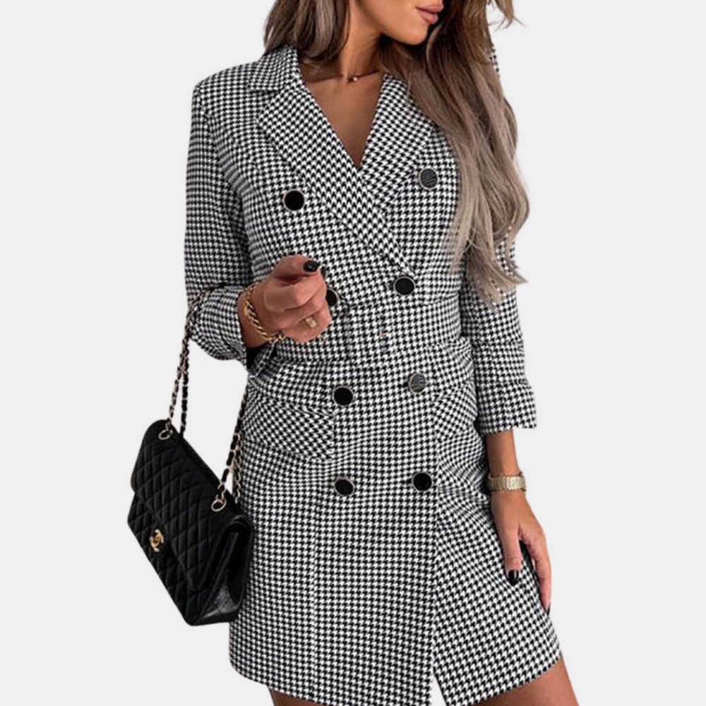 Krohn-e | Elegantes Blazer-Kleid mit Gürtel für Frauen